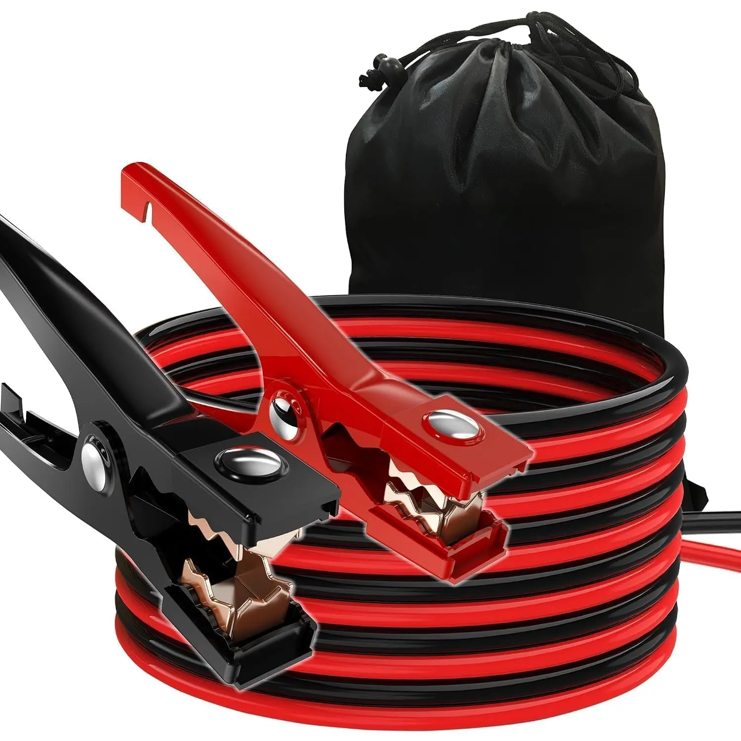 Jumper Cables for ,8 Gauge 12  Heavy Duty Booster ,Quick Connect Automotive Wires with  Clamps,Carrying Bag for