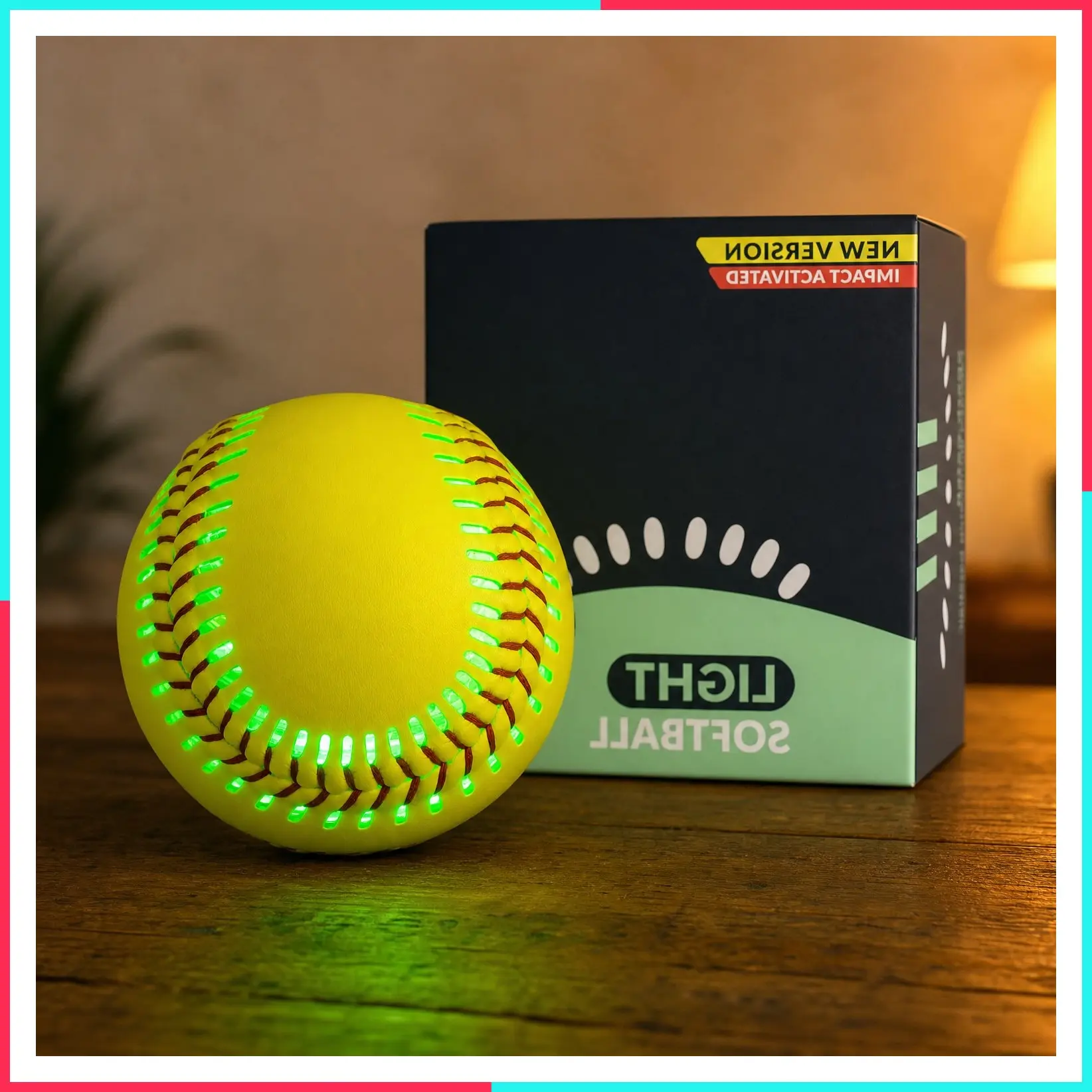 Light Up 12 Inch Glow in the Dark Fastpitch Softball for Girls, Teens & Players - Neon Green