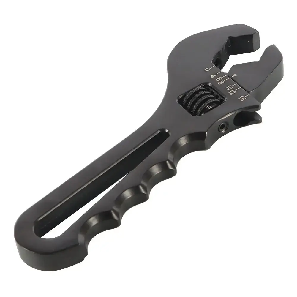 Multifunctional Self-Locking Adjustable AN Fitting Wrench Set, 3AN-16AN Sizes, Lightweight Aluminum Construction, Black Hand Tool for Hose End Fitting Adapters, Father's Day Gift, Multifunctional Wrench, Adjustable Wrench Set