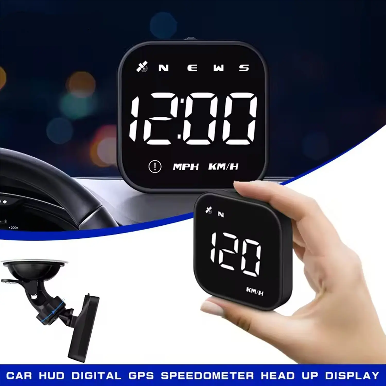 G4s Digital GPS Speedometer, New Hud Car Head-Up Display, Shows Speed in Mph/km/h, Universal Fit for Cars, Trucks, Evs, and More, Accuracy