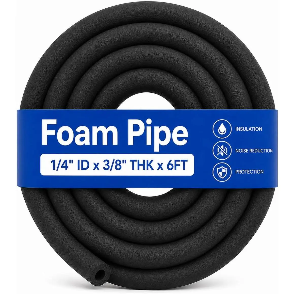 1/4" ID  Pipe Insulation Fits 1/4" OD Ice Maker Water Line | For 1/4" OD ice maker, RO water, copper & PEX lines; 3/8" wall x 6FT, helps  freezing and condensation