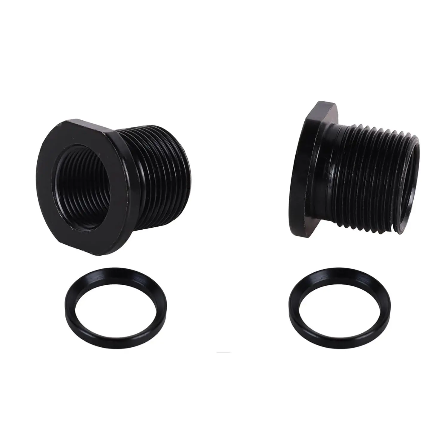 Thread Protector Set - 1/2x28 to 5/8x24 Conversion, 2pcs Crush Washer, Black Oxide Finish Steel, Easy to Install, Increased Outer Thread Length