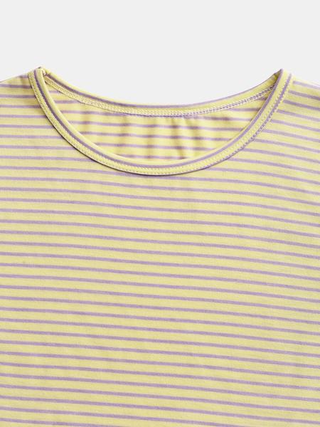 Valentine's Day 2 Piece Set Women's Casual Striped Long Sleeve Shirt + Hot Pants Short Shorts, Summer Fashion, Comfortable and Stylish, Perfect for Daily Wear