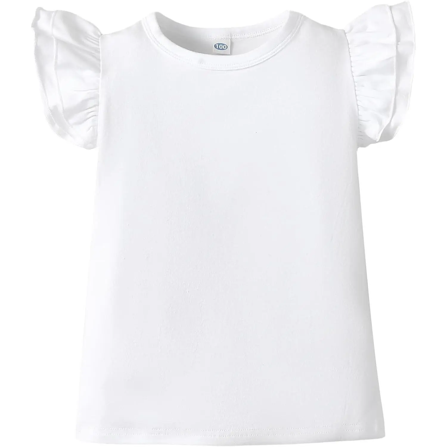 Toddler Girls Short Sleeve Ruffle Basic Blouse | Size 2T-14Y Girls Summer Tops，Solid Kids Casual Clothes