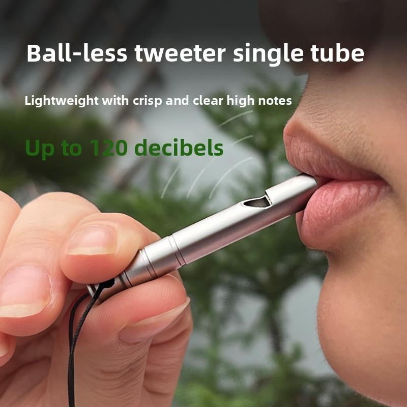 Outdoor survival titanium alloy popping whistle drill training competition mini portable camping equipment mountaineering emergency whistle