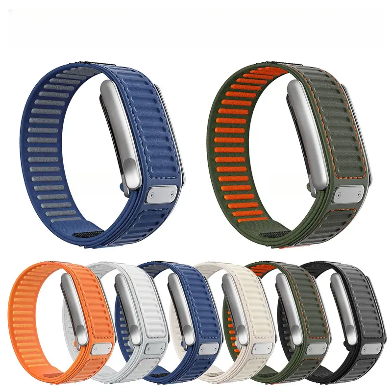 1pc Two-Tone Nylon Sports Replacement Wearable Wrist Strap Compatible With WHOOP 5.0 Regular & ECG Version Fitness Tracker Breathable Adjustable Band For Workout Sleep Tracking Men Women (Device Not Included)