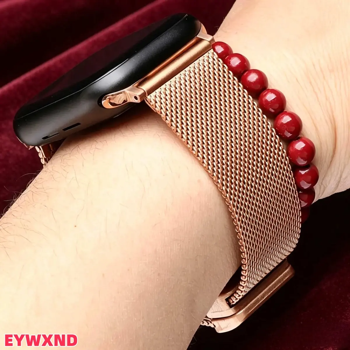 EYWXND Stainless steel watch strap accessories, wearable technology accessories, durable and high-quality folding clasp watch strap, suitable for 38-49 mm smartwatches, accessories.