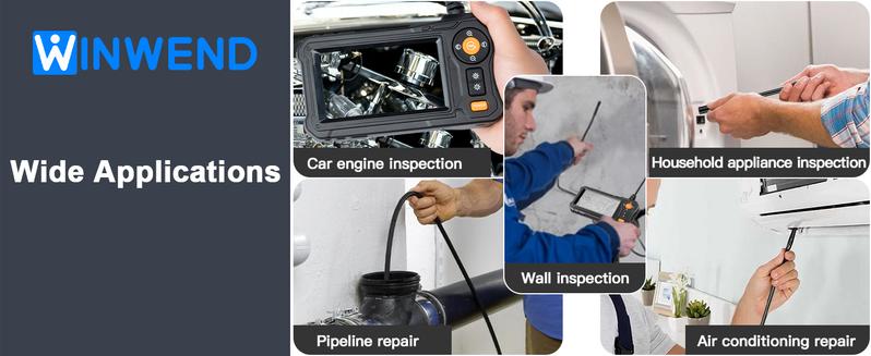 Endoscope Camera with Light - 4.3" LCD Screen Inspection Cameras,IP67 Waterproof Borescope with 8 Adjustable LED Lights,HD 1080P Endoscope Camera 16.5ft Semi-Rigid Cord,gifts for men tools and gadgets