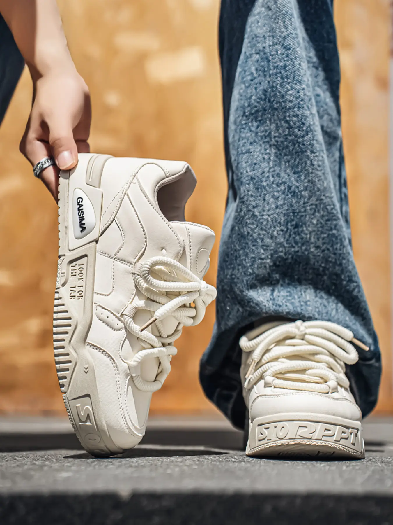 Size runs small Men's Fashion Athletic Solid Color Platform Sneakers, Thick Laces Height-Increasing Casual Shoes, Versatile Street Daily Skate Shoes, Sports Shoes