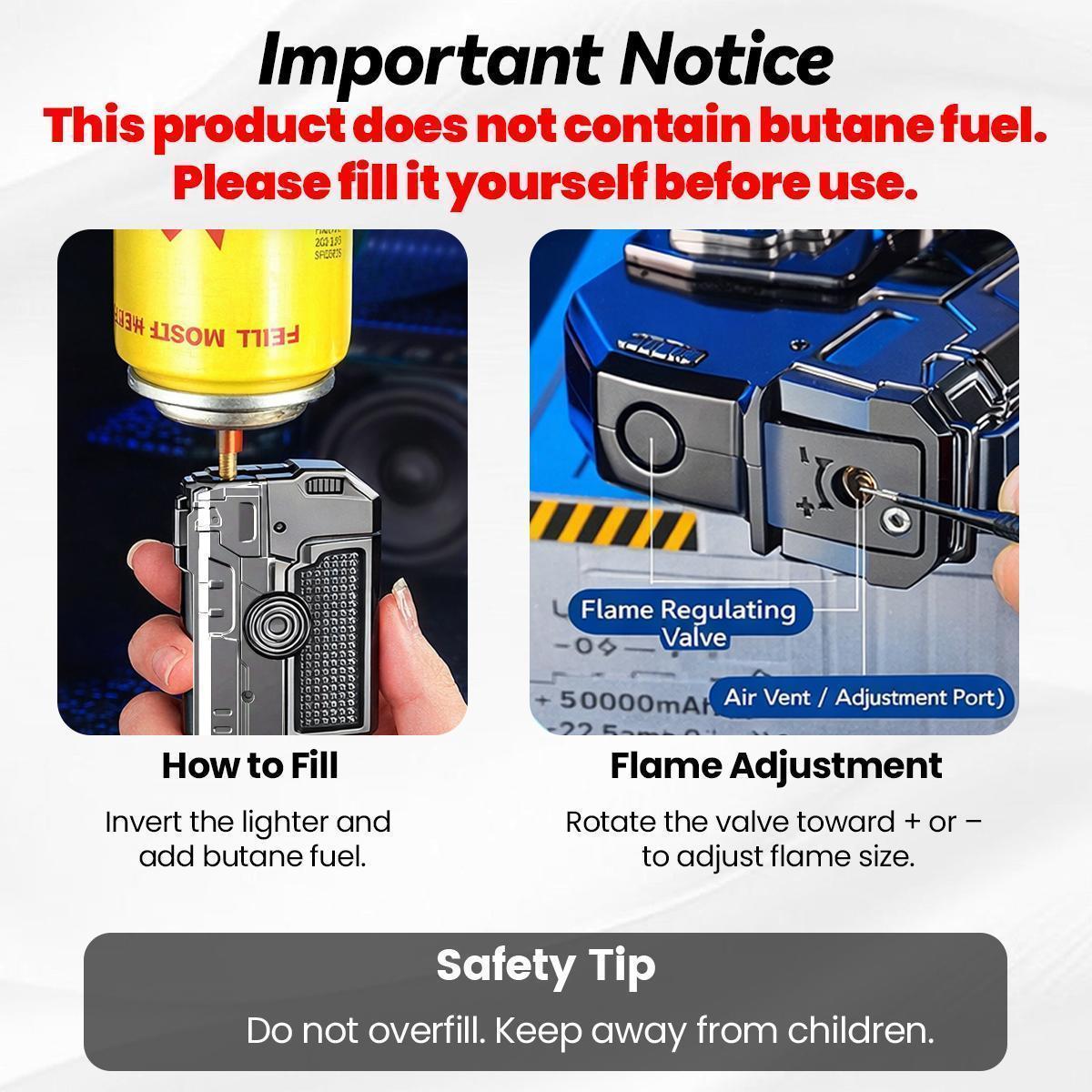 Diy Windproof  Lighter Refillable Rotatable Foldable Lighter For Cooking & Daily Use Windproof lighter Metal Kitchen