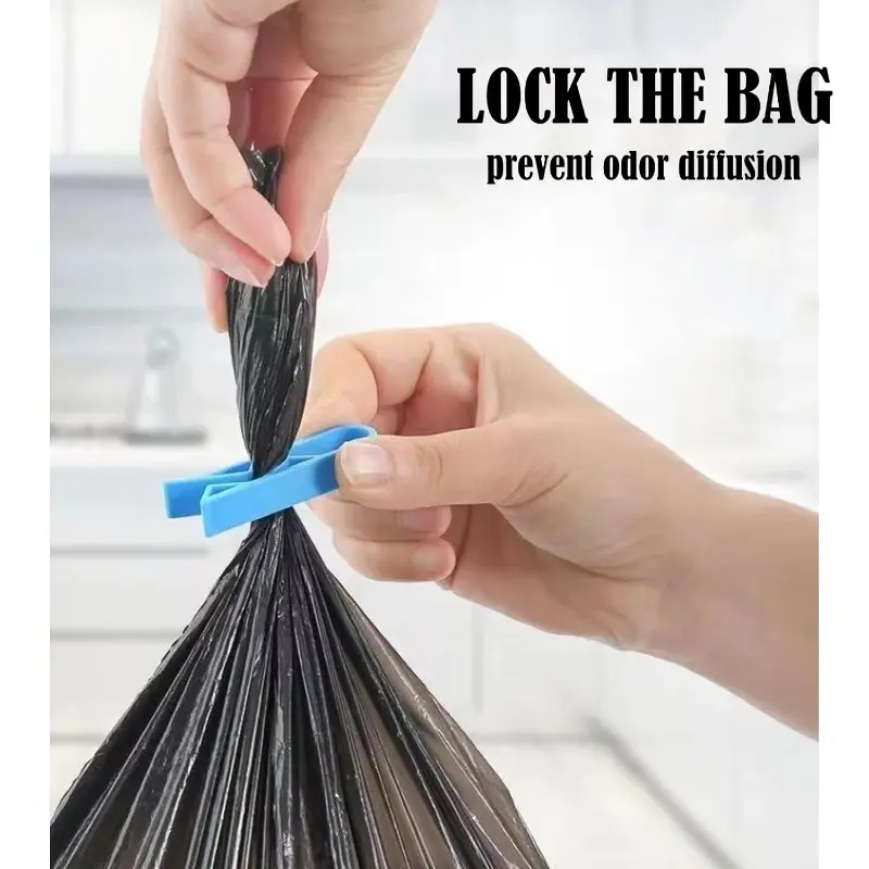 Trash can clamp, kitchen trash can clamp, bathroom trash bag clamp, garbage bin trash can clamp, garbage bag clamp, sturdy anti-slip fixed clamp stand (light blue)