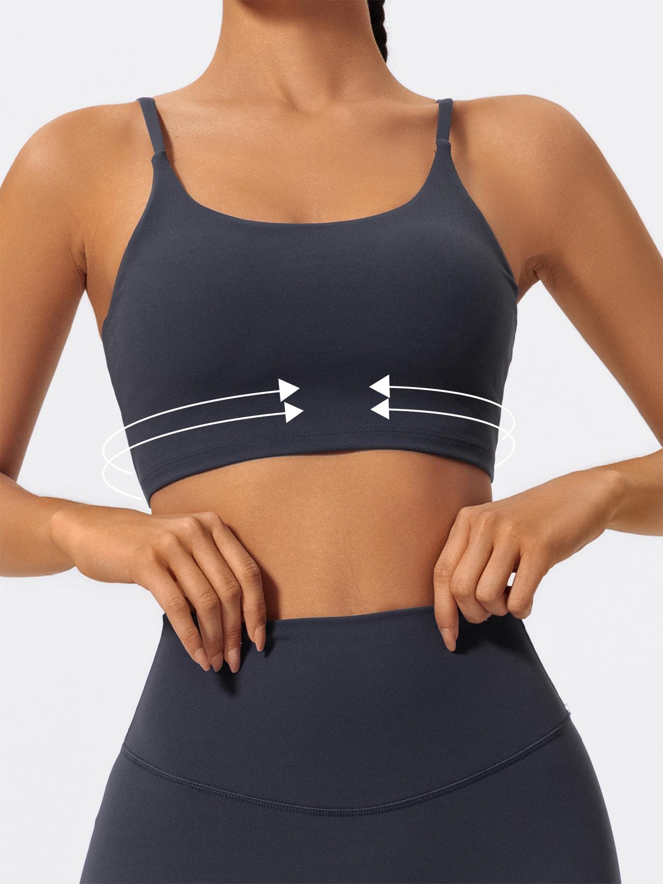 Women's Solid Color Yoga Sports Bra, High Stretch Breathable Comfortable Backless Buckleless Sports Bra, Ladies Sportswear for Indoor Outdoor Wear, Sporty Breathable Bras