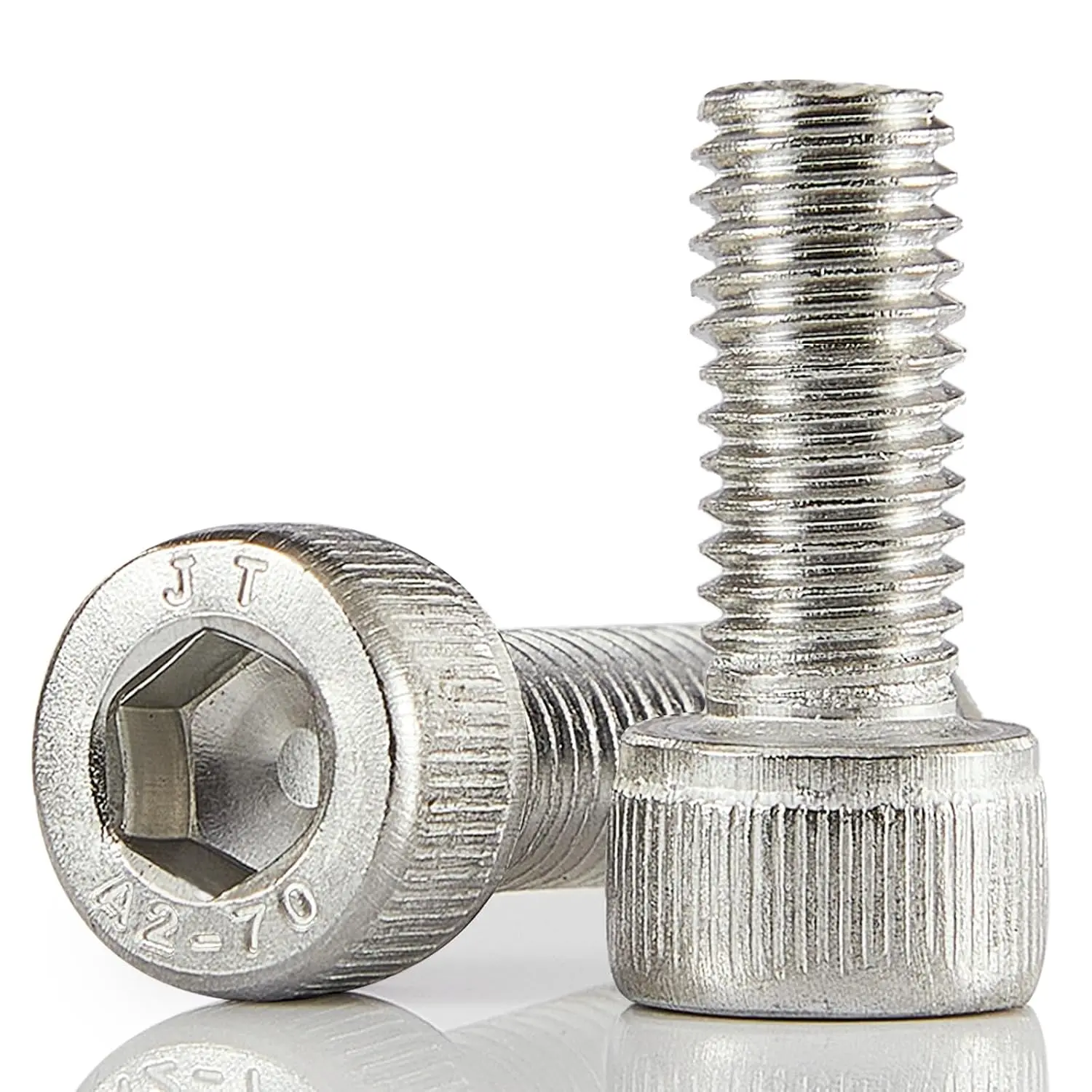 M8-1.25 x 60mm Socket   Screws Bolt, 304 Stainless Steel (A2-70), Metric Allen Hex Drive, Bright Finish, Fully Threaded, Quantity 10