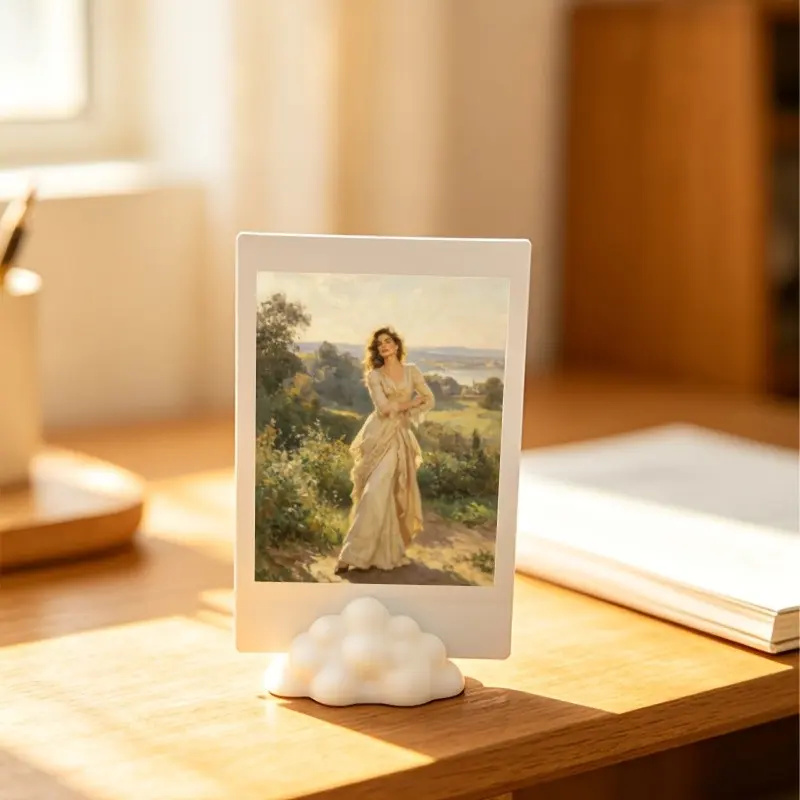 1/5 Pack Plush Cloud-Shaped Photo Display Frames for Bedroom or Office, Adorable Plastic Desktop Organizer for Photos, Cards, and Sticky Notes