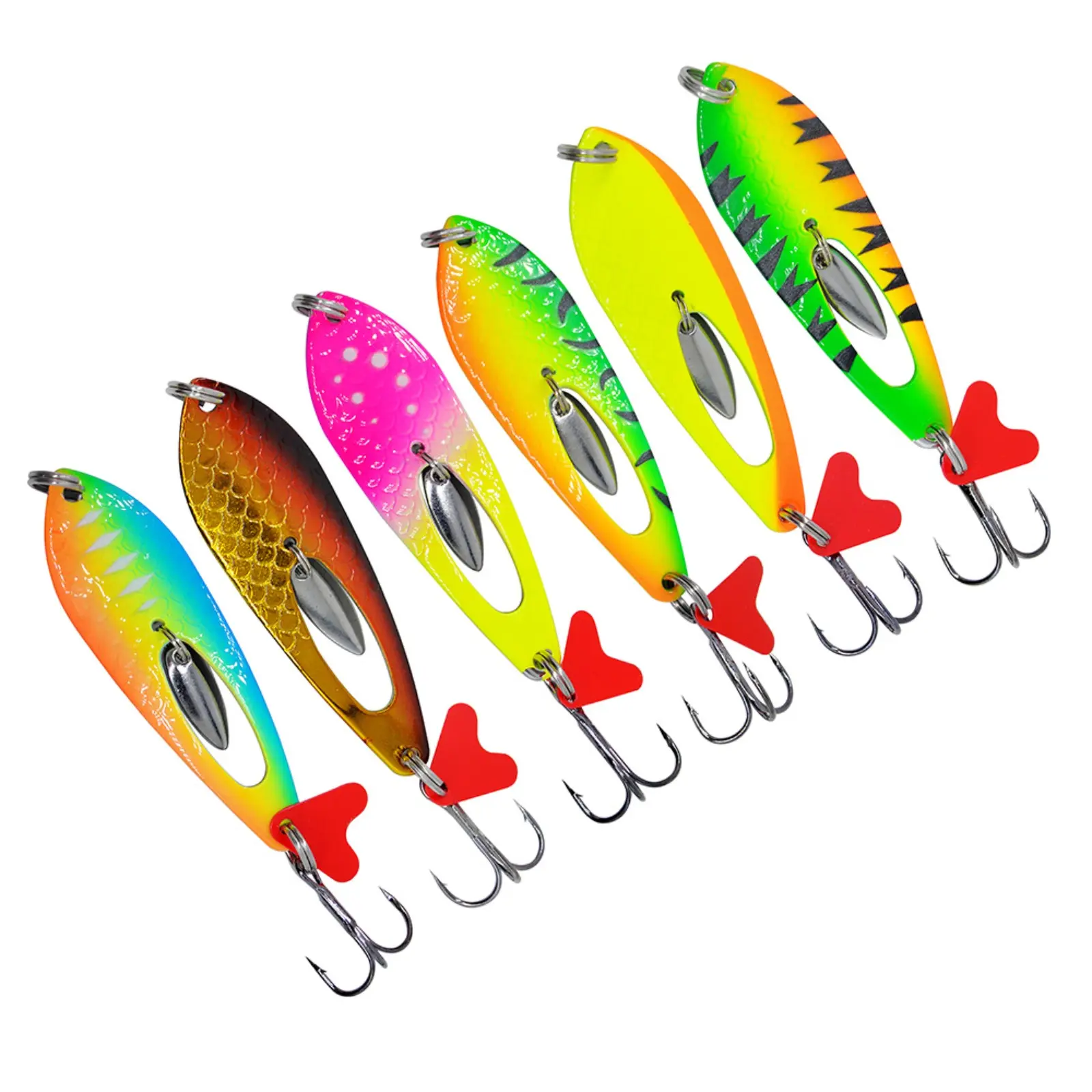 VIB Metal Fishing Lure, Hollow Blade Bait with Rattle Chamber and Laser Scale Pattern, Jig with Treble Hooks for Freshwater and Saltwater Angling, Bass Fishing Lures