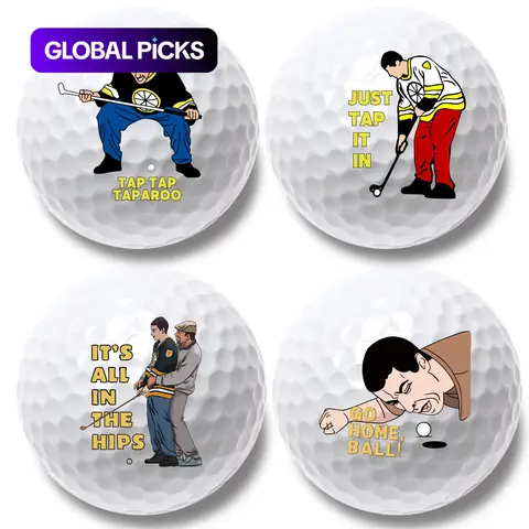 4 Counts Funny Cool Golf Balls Gift Set, Novelty Golfer Present for Men Dad, Golfing Fan, Happy Gilmore Design, Christmas Gift for Golf Lovers, Golf Equipment, Golf Gifts #GLOBAL PICKS
