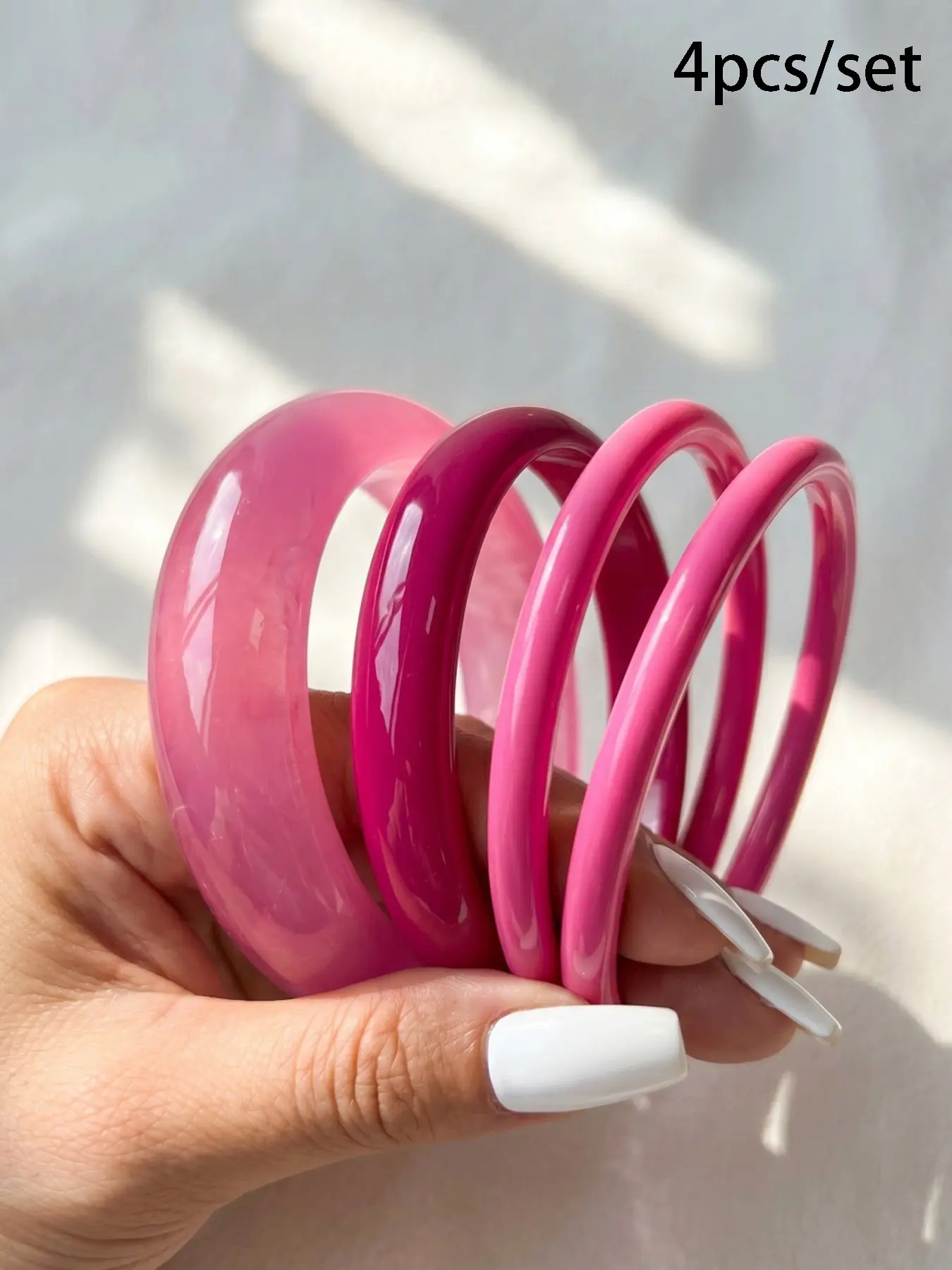 4pcs Boho Style Geometric Design Resin Bangle Bracelets, Fashionable Layered Hand Jewelry, Perfect for Daily Wear and Gift Giving, Elegant and Versatile Accessories