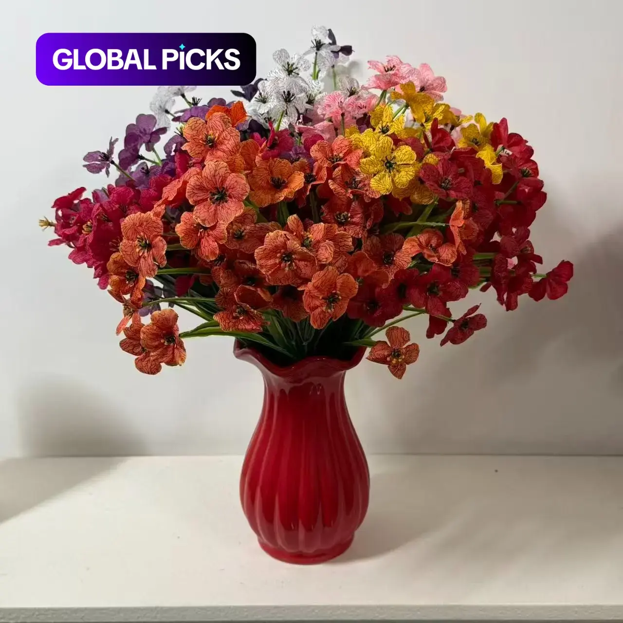 24 Bundles Artificial Flowers for Indoors and Outdoors, Fake Flower Plants for Home, Garden and Porch Decor, Window Box Filler (8 Colors) #GLOBAL PICKS