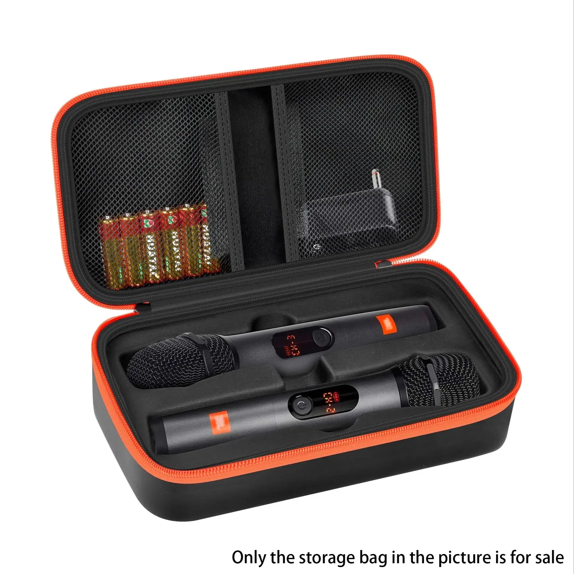 #DealsForYouDays Wireless Microphone Case Compatible with JBL Wireless Two Microphone System, Handheld Dual Mic Travel Bag for Singing or Karaoke for Receivers, Adapters, AA Batteries father's day gift.