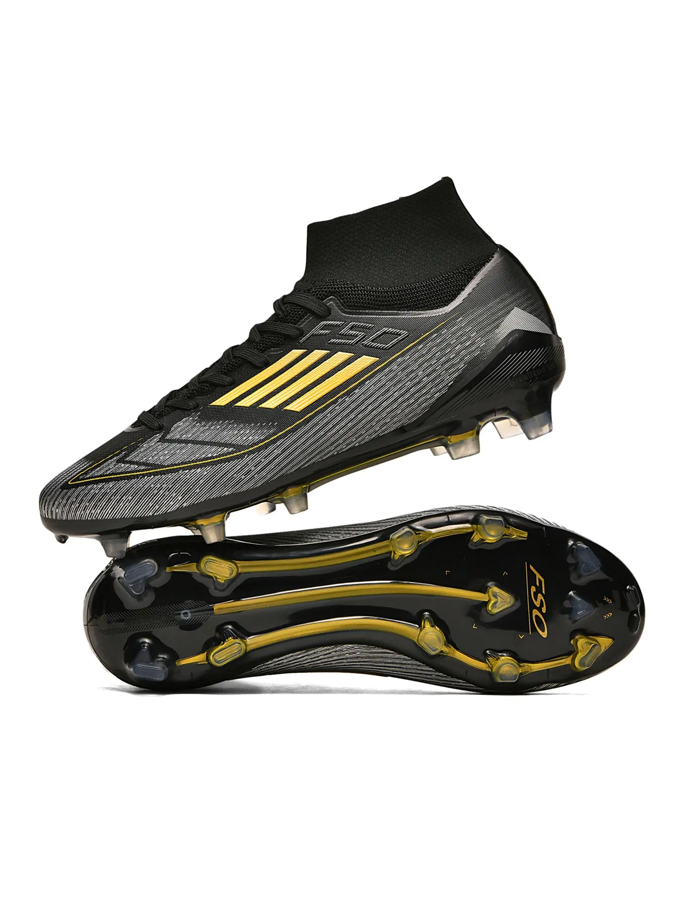 Men's High-Top Long Stud Soccer Cleats, Ag/fg Sole, PU Upper, Tpu Sole, Sporty Style, All Seasons, Training & Match, Multiple Colors Available
