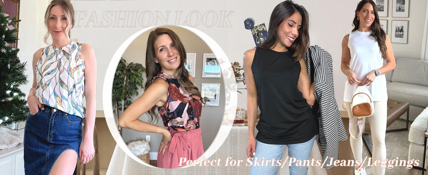 WIHOLL Womens Tank Tops Crewneck Loose Fit Basic Casual Summer Side Split Sleeveless Shirts WIHOLL Womens Tank Tops Crewneck Loose Fit Basic Casual Summer Side Split Sleeveless Shirts