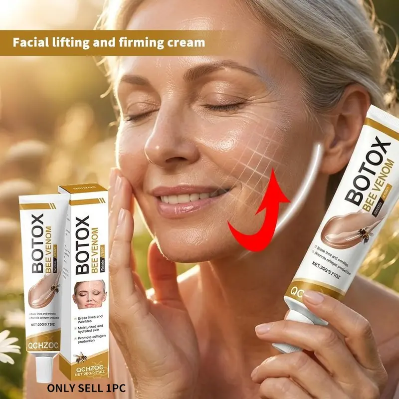Bee Venom Anti-Wrinkle Face Cream, Gentle and Smooth Facial Care Balm, Moisturizing Skincare Product, Soft and Nourishing Formula, Treatment