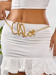 Vintage Exaggerated Letter Metal Chain Waist Belt, Chain Belts, Boho Style Accessory, Unisex Fashion Jewelry, Suitable for All Occasions