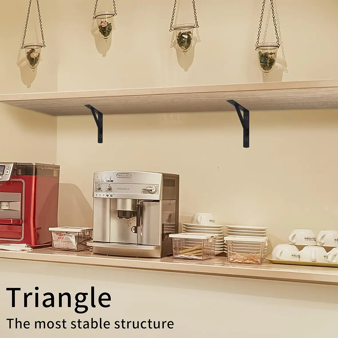 1 Heavy-duty metal stair handrail bracket set, including 2 90 ° triangular support frames and installation screws, wall-mounted L-shaped handrail bracket, stable load-bearing, suitable for suspended stairs, stair handrails and railing installation