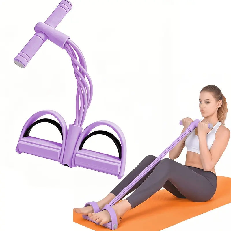 Pedal Resistance Bands with Handles, Upgrade 8-Tubes Manual Tension Training Pedal, Natural Rubber Foot Pedal Resistance Bands, Multifunction Fitness Bands for Abdomen, Waist, Arm, Leg
