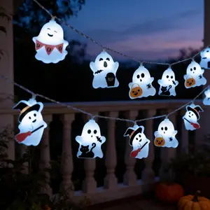 Halloween LED String Lights, Indoor Atmosphere Lamp, Multi-Scene Party Decor, Battery-Powered, Waterproof, Outdoor Garden Decoration