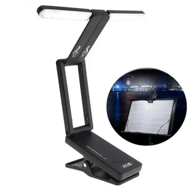 Led Rechargeable Music Stand Light - Folding Clip On Piano Lamp   Portable Professional  for Grand Piano and Book Reading