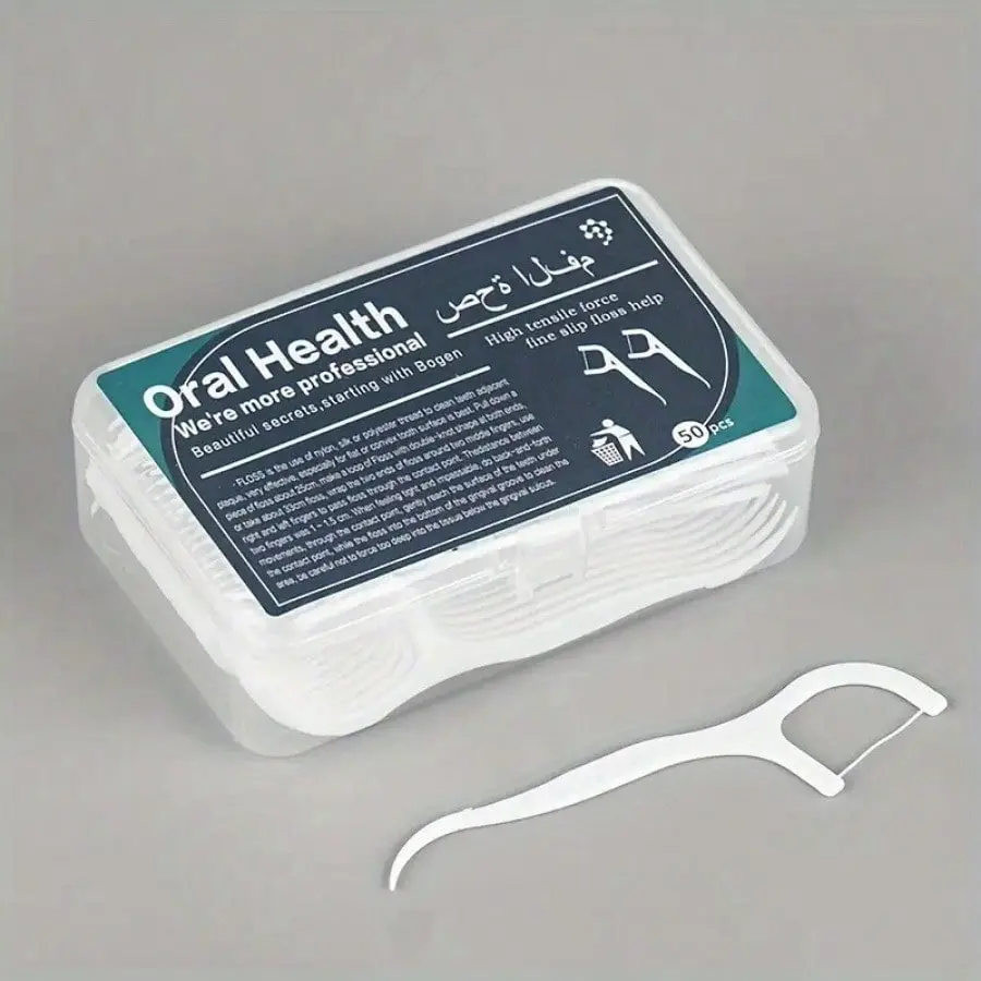 100 Piece Set of Dental Floss Sticks, Disposable Deep Cleaning Oral Care Tools, Portable Travel Gear, Interdental Cleaner, Smooth Dental Floss To Remove Stains and Tartar, Household Daily Dental Care Products