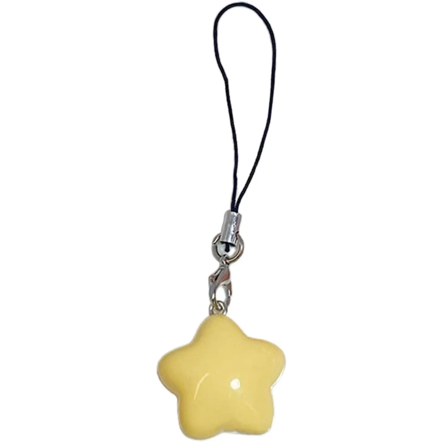 Yellow Phone Charm Lanyard Strap - 7x2.5cm Hanging Pendant Accessories with Lanyard Loop, Bag Hanging Decorative Fashion Jewelry Accessory for Indoor Furniture Coat Racks