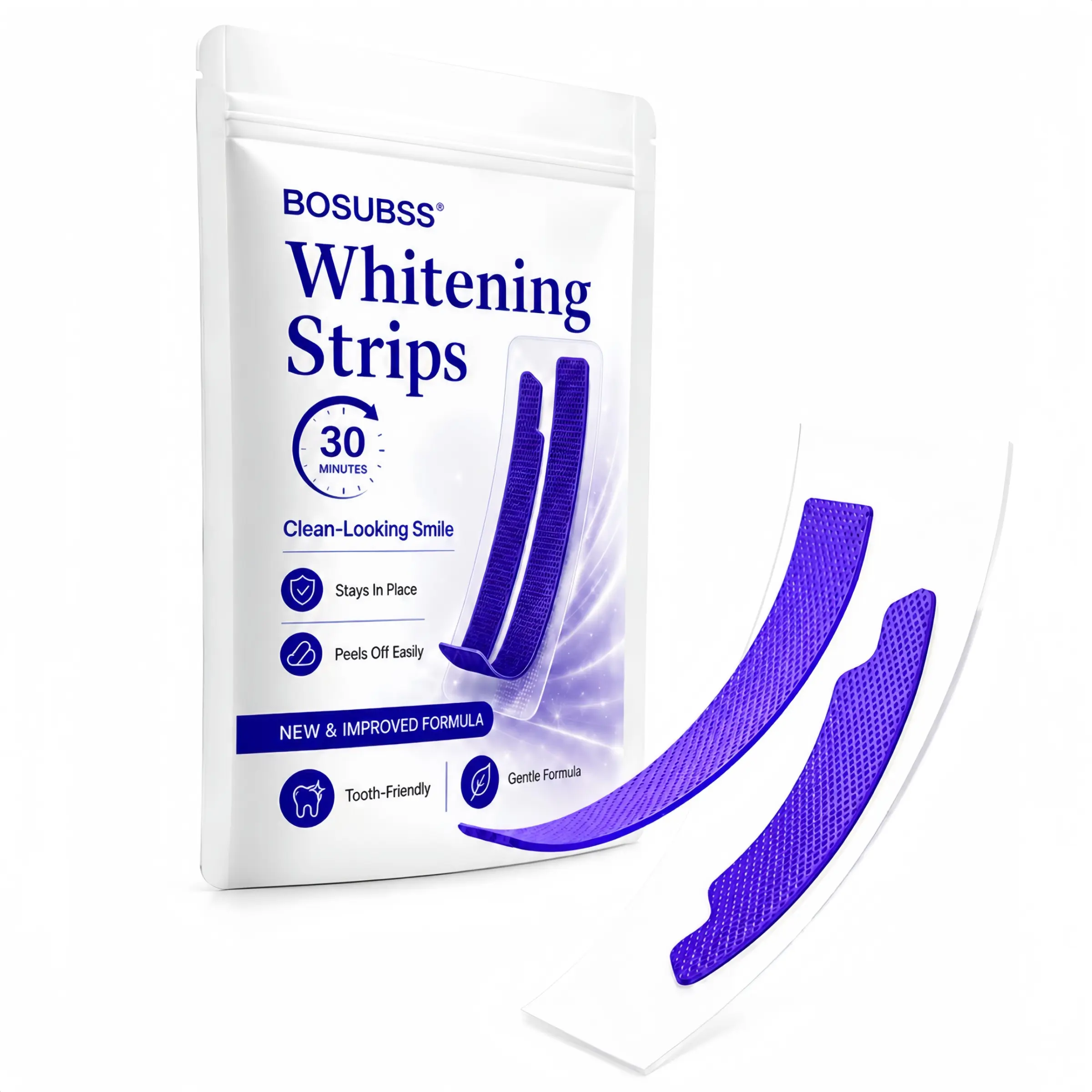 7 Pairs Smile Care Strips, Upper & Lower Oral Beauty Strips, Flexible Fit, Easy-Peel Design, At-Home Smile Routine