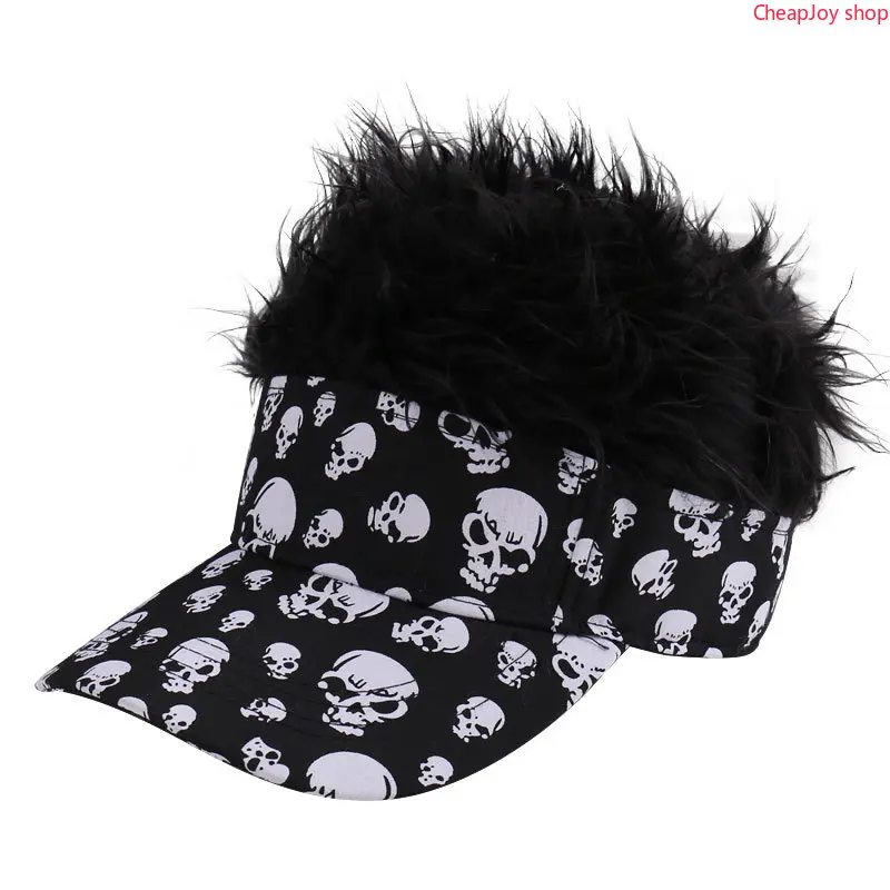 Novelty Fake Hair Wig Baseball Cap, Funny Realistic Hair Attached Hip Hop Snapback Hat, Breathable Statement Headwear for Cosplay Parties, Outdoor Festivals, Street Hip-Hop Styling, Costume Events & Daily Funny Casual Outfits
