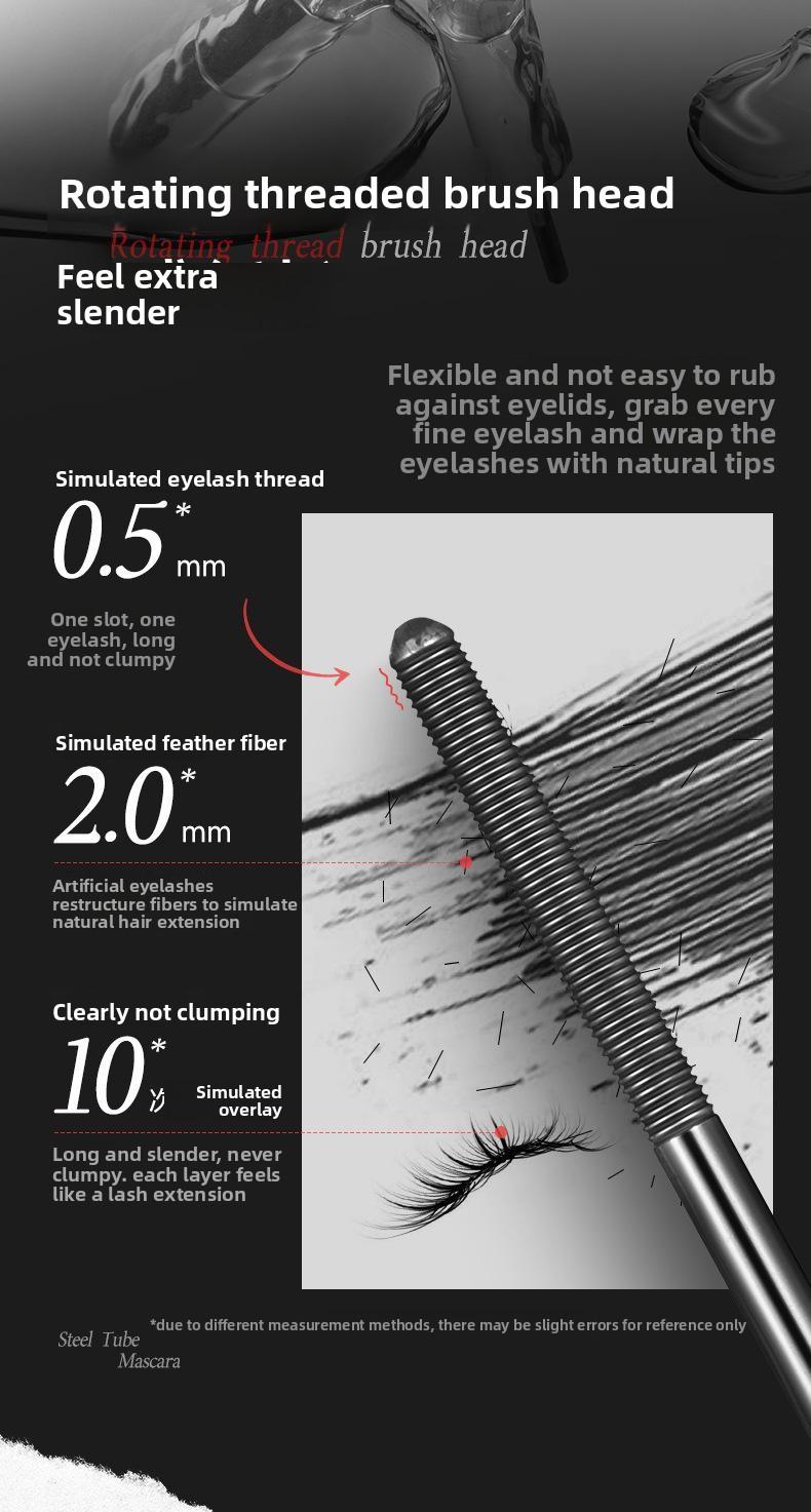 Tubing Mascara Primer – Lengthening & Curling, No Smudge, Natural Waterproof, Washes Off with Warm Water | Spiral Brush + Steel Tube