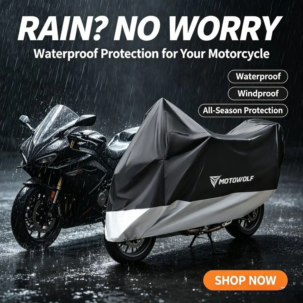 Universal Motorcycle Rain Cover, Tear-Resistant Oxford Fabric, Outdoor Parking Sunshade, Snowproof Dustproof, Electric Scooter Cover