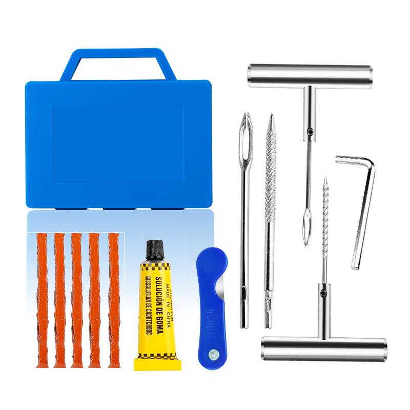 Car & Vehicle Vacuum Tire Repair Kit with Rubber Strips Fast Glue & Sealant for Motorcycle Electric Bike Emergency Fix