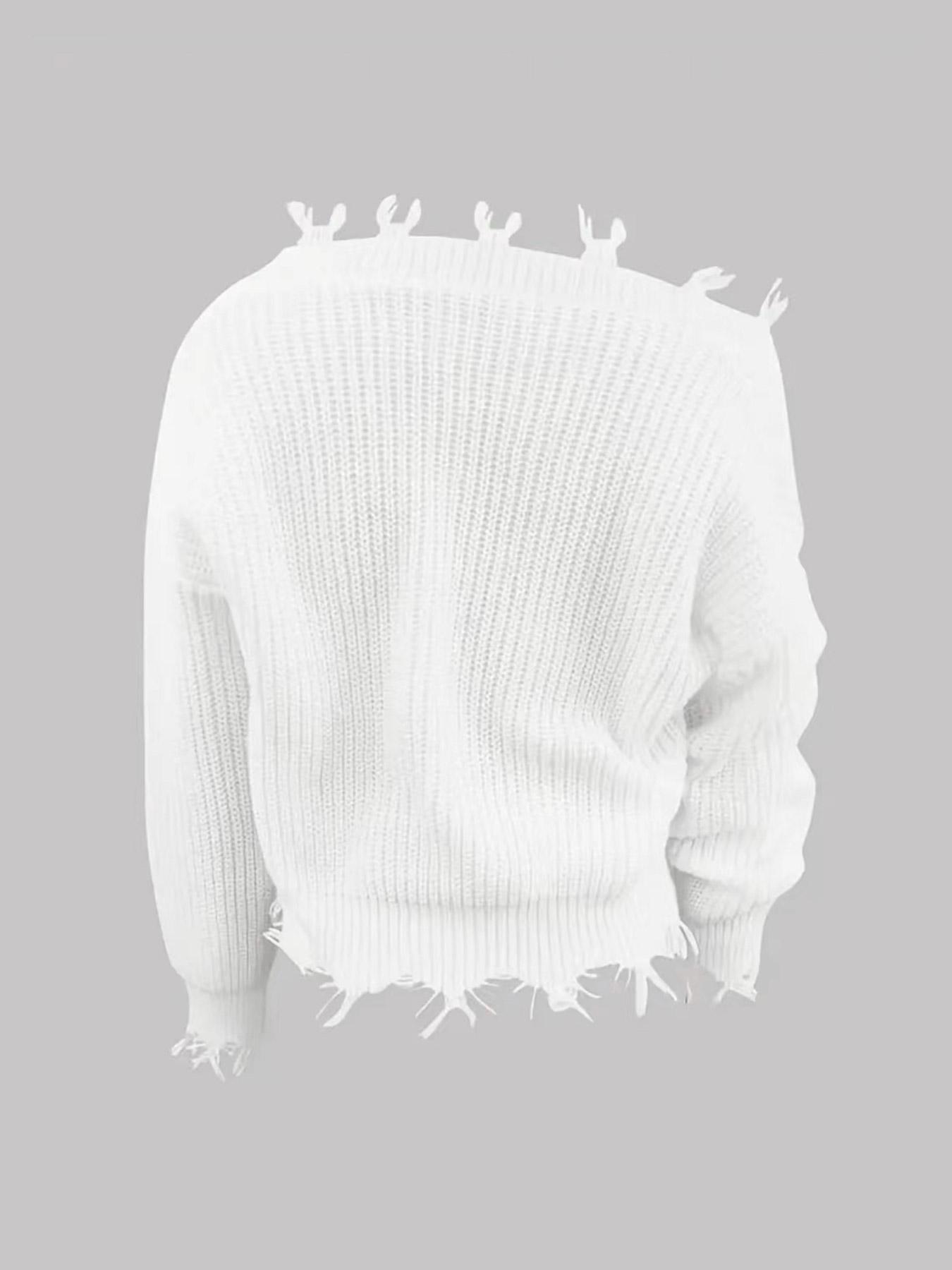 Women's Plain Drop Shoulder Sweater, Casual V Neck Long Sleeve Jumper for Fall, Women's Knitwear for Daily Wear