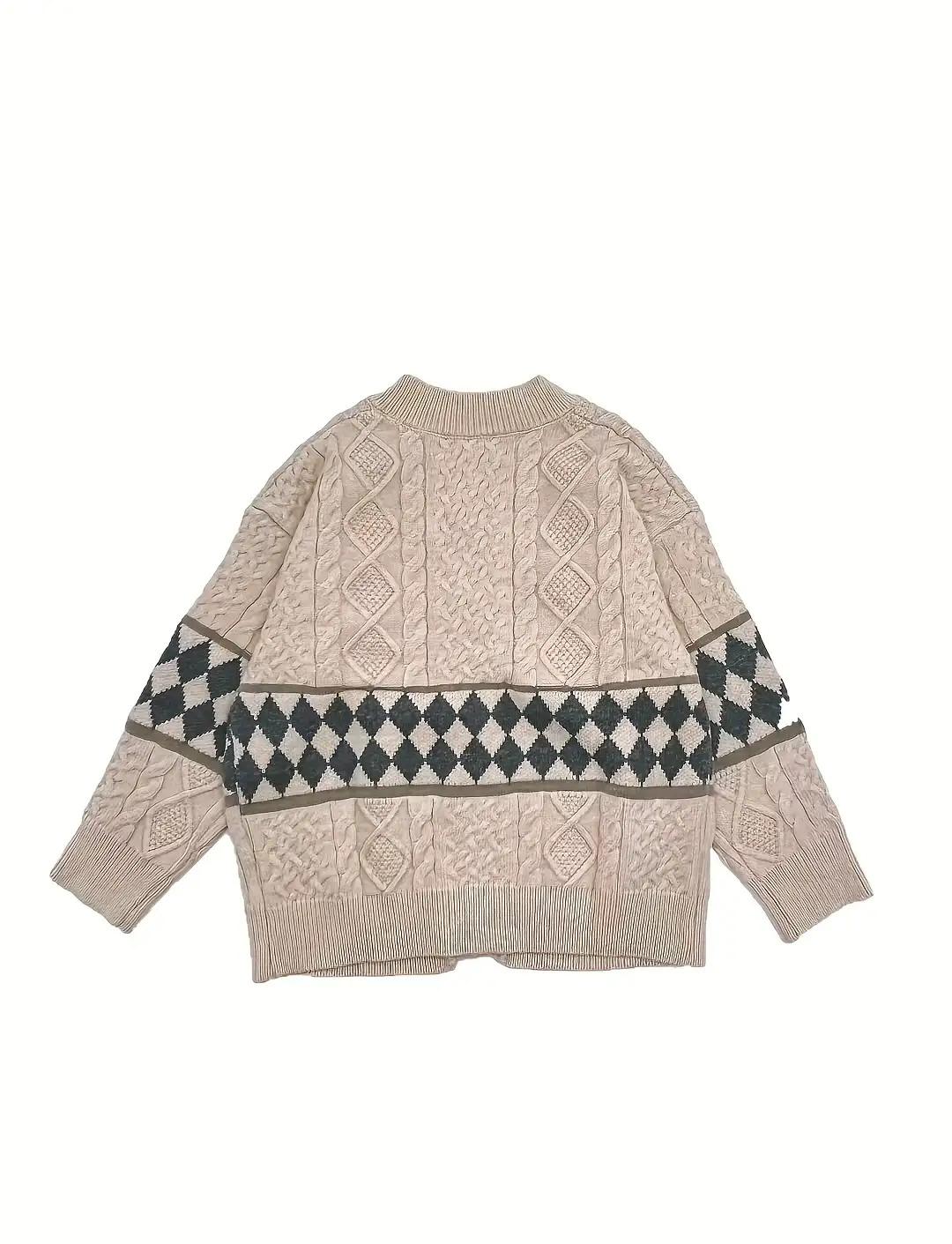 Girls' Sweater Jacket Spring and Autumn New Korean Style Fashionable Casual Knitted Cardigan, Suitable for 3-14 Years Old Girls, Perfect for Daily Wear, Holiday Activities, School, as a Gift, Knitted Cardigan, Sweater Cardigan, Sweater Card