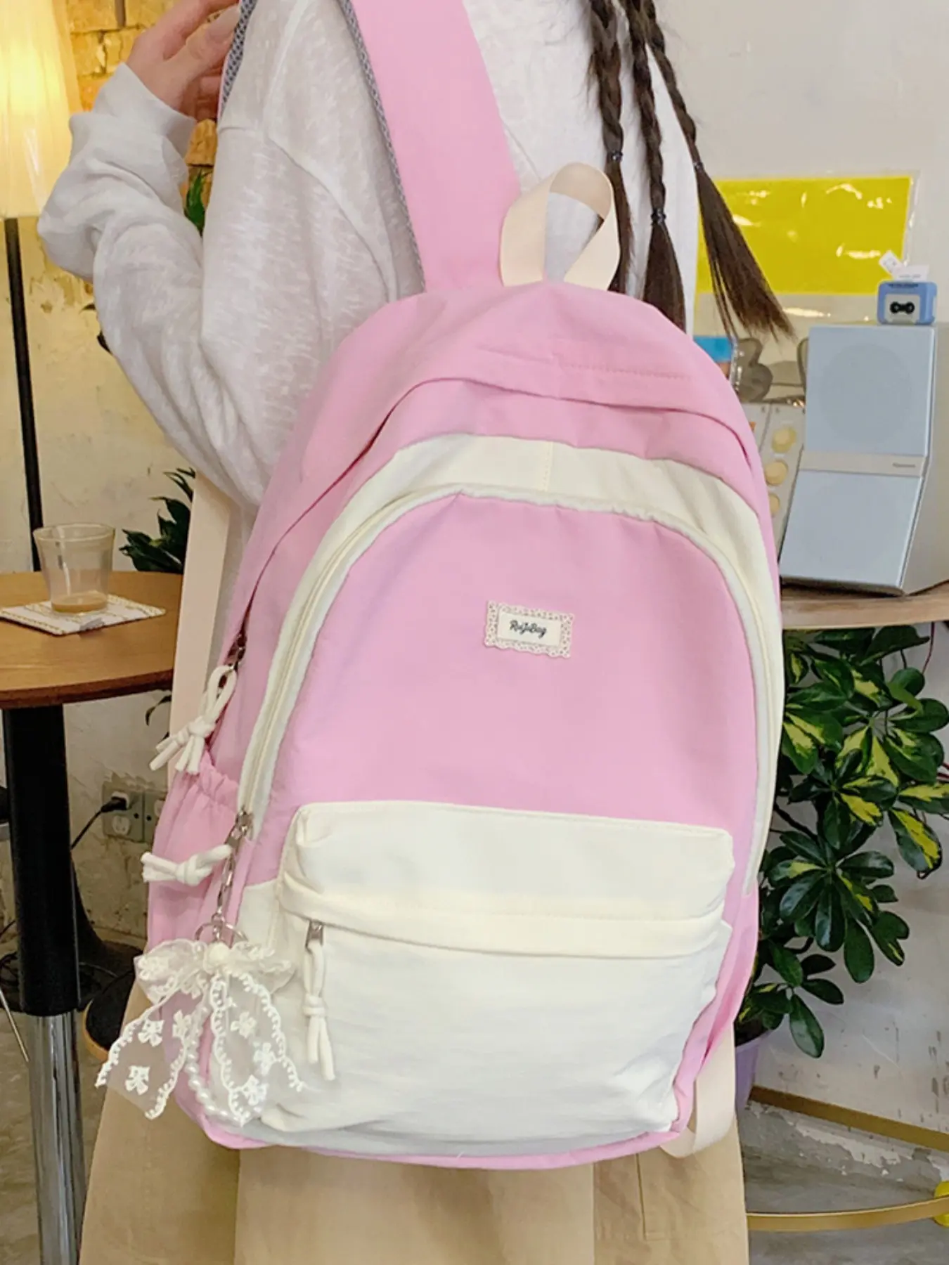 Korean Style Japanese Girl Simple Trendy Backpack, Large Capacity, Lightweight Dual Shoulder Bag, New Design for High School Students