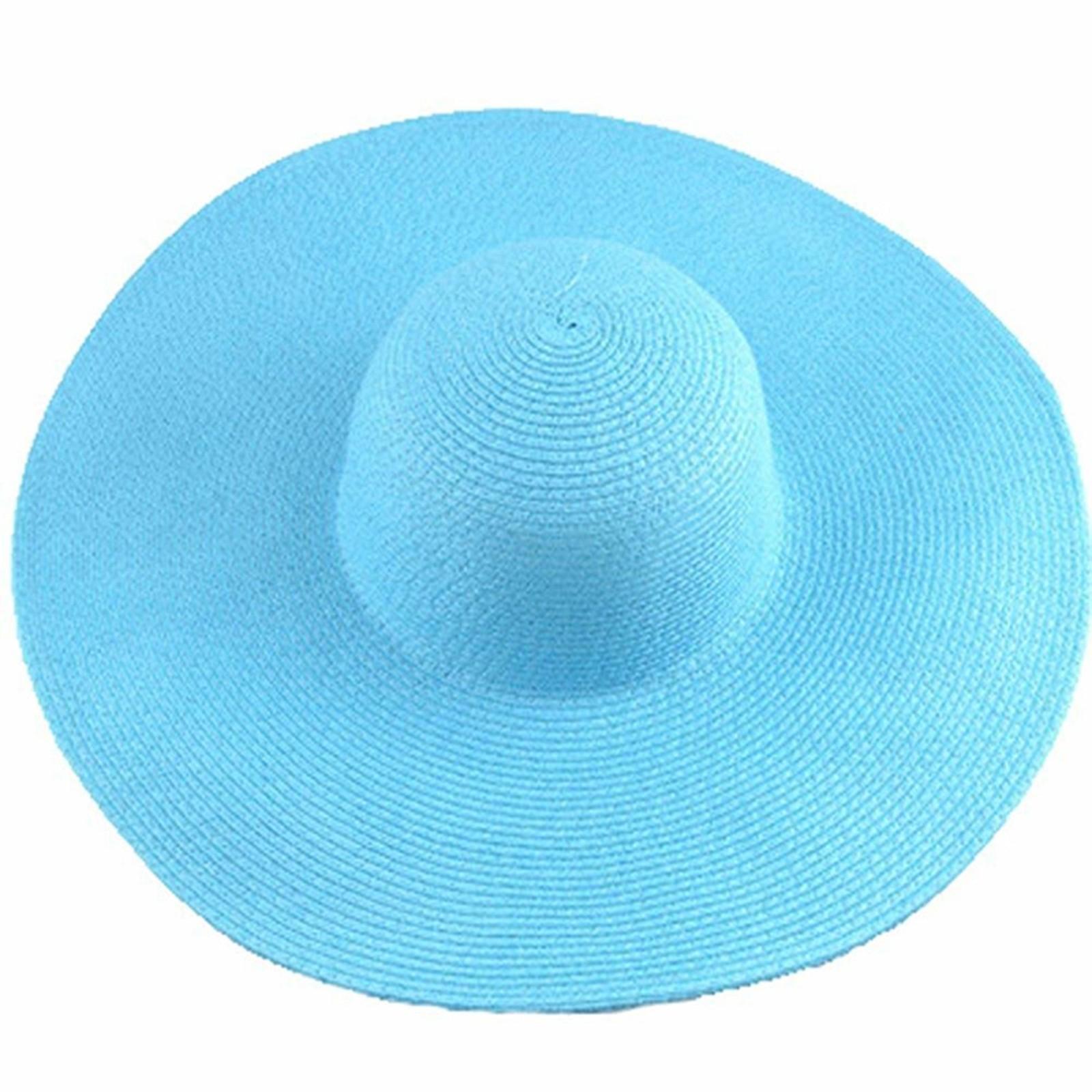Women's Sun Visor Hat Wide Rimmed Summer Foldable Roll Up Beach Hat Solid Colour Casual Outdoor Sun Protection Large Hat