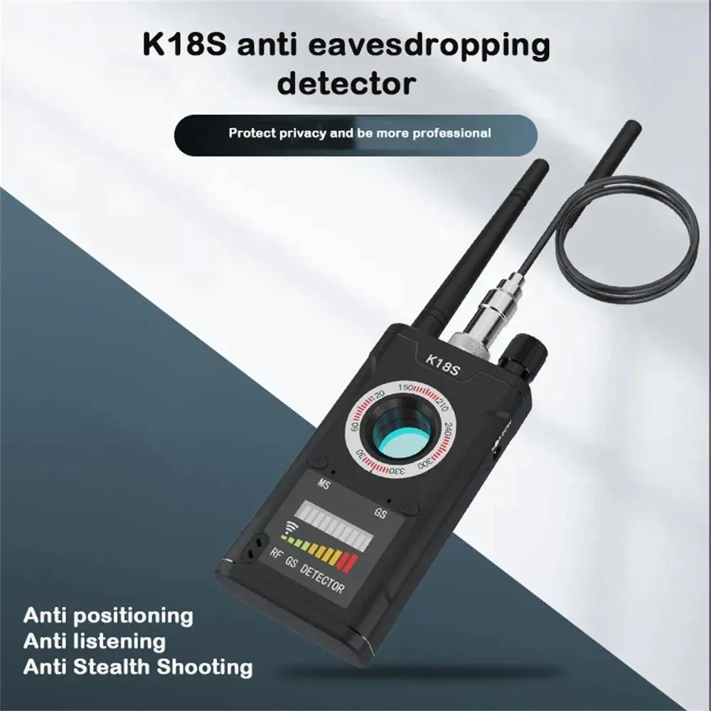 K18s Multi-function Anti Detector Camera GSM Audio Bug Finder GPS Signal lens RF Tracker Detect Wireless Camera Magnetic for Vehicles Mini Car