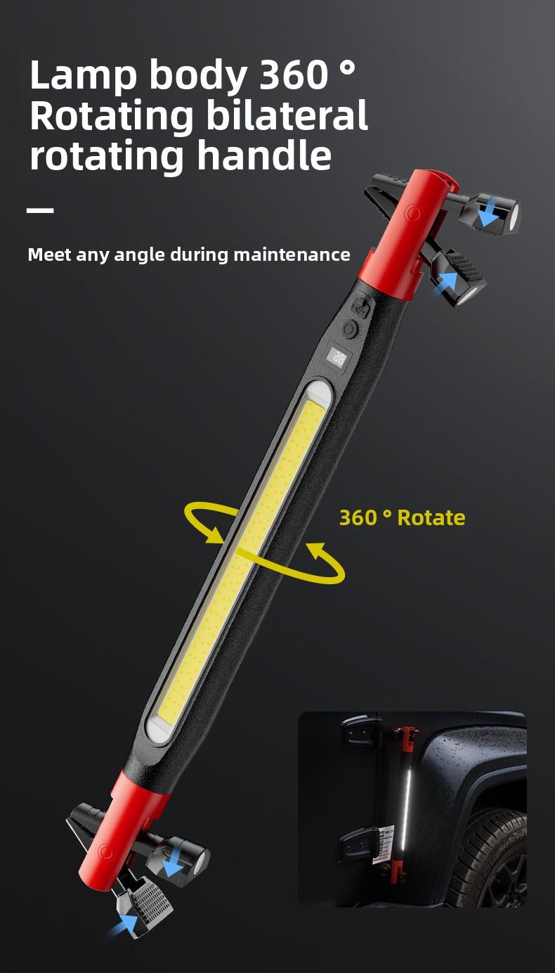 Professional Mechanic Work Light, Foldable Magnetic LED Shop Light for Garage, Hands-Free Under Hood Auto Repair Lamp, USB-C Fast Charging