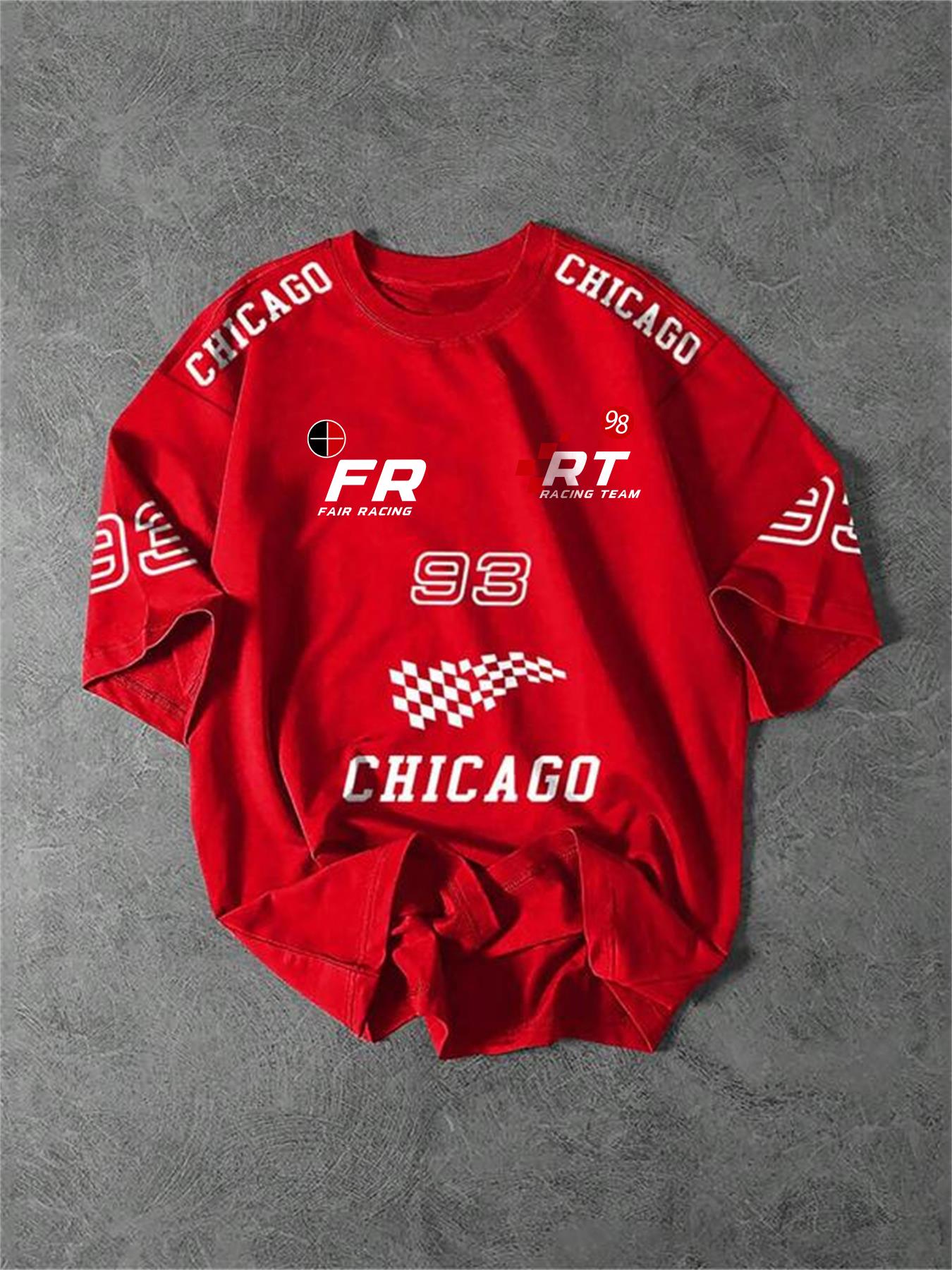 Men's Regular Fit Chicago Letter Print Round Neck Graphic Sweatshirt, Casual Fashion Long Sleeve Pullover for Daily Wear, Men's Top for Summer, Hoodie