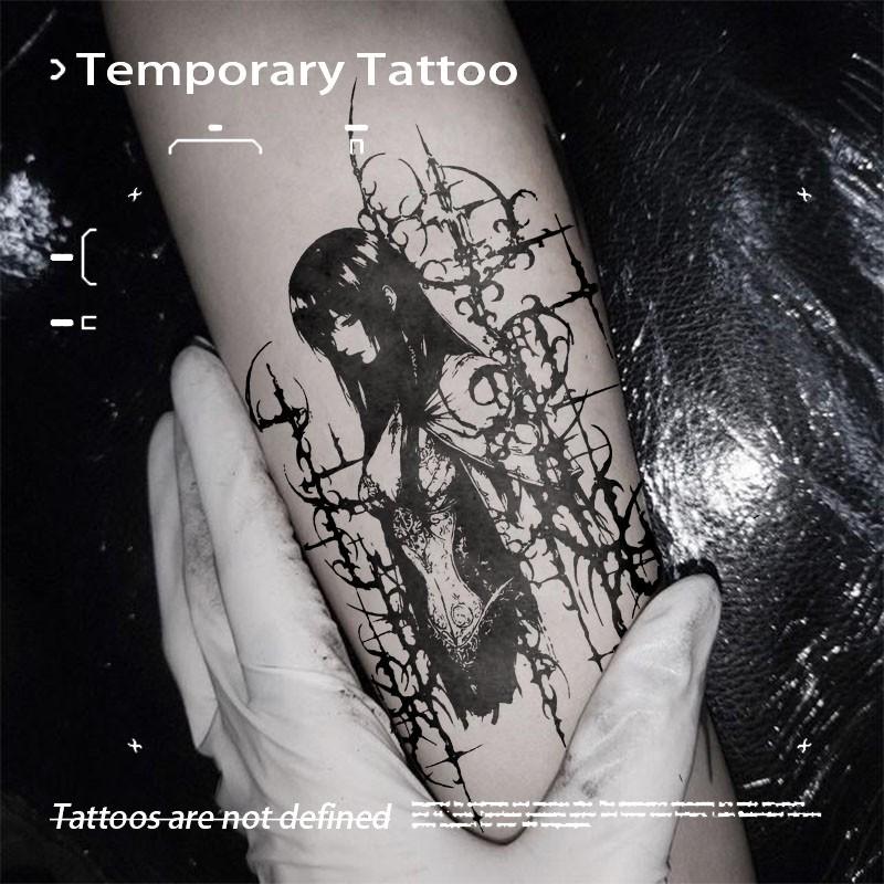 1pcs Dark Thorn Herb Juice Tattoo Sticker for Arms, Sexy Waterproof Temporary Tattoo for Stylish Men and Women