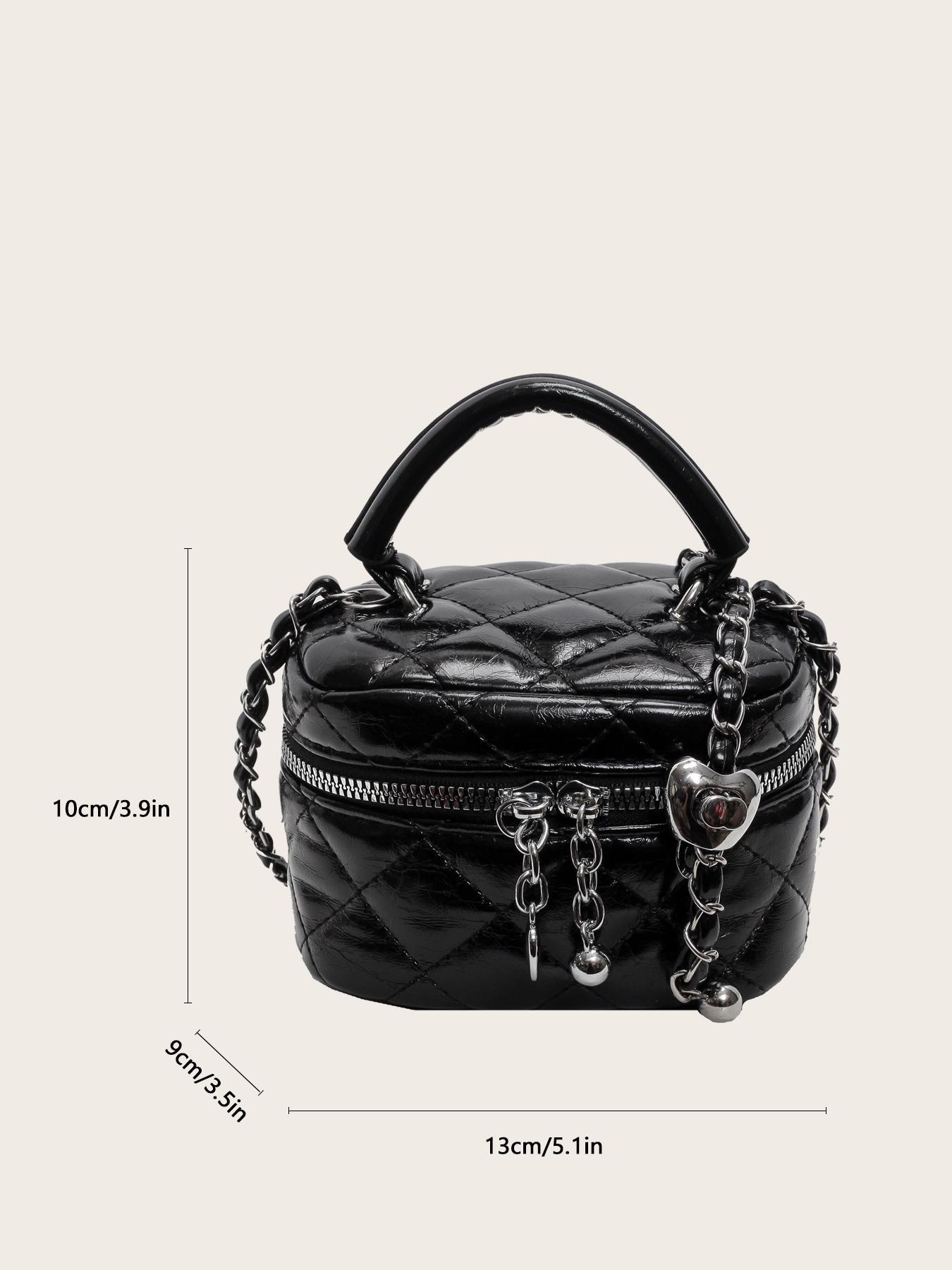 Women's Solid Color Chain Strap Crossbody Bag, Fashionable PU Leather Shoulder Bag for Daily Used, Casual Trendy Versatile High-quality Daily Commuting Bag