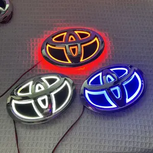 Toyota 5D Illuminated LED Emblem Light, Waterproof Front Grille & Rear Trunk Logo Badge Upgrade, Car Styling Accessory Fit Camry Corolla Highlander Prado Land Cruiser Yaris Vios Avalon