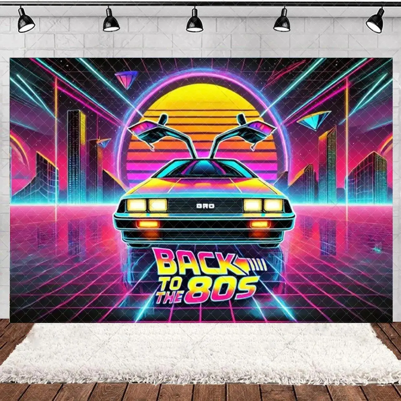 Retro 70s 80s 90s Neon Graffiti Backdrop Party Background Cloth, Disco Music Tapestry Wall Hanging Photography Background Premium Polyester Fabric, Party Decor, Studio Photo Setup, Event Background Prop, Dance Celebration Theme