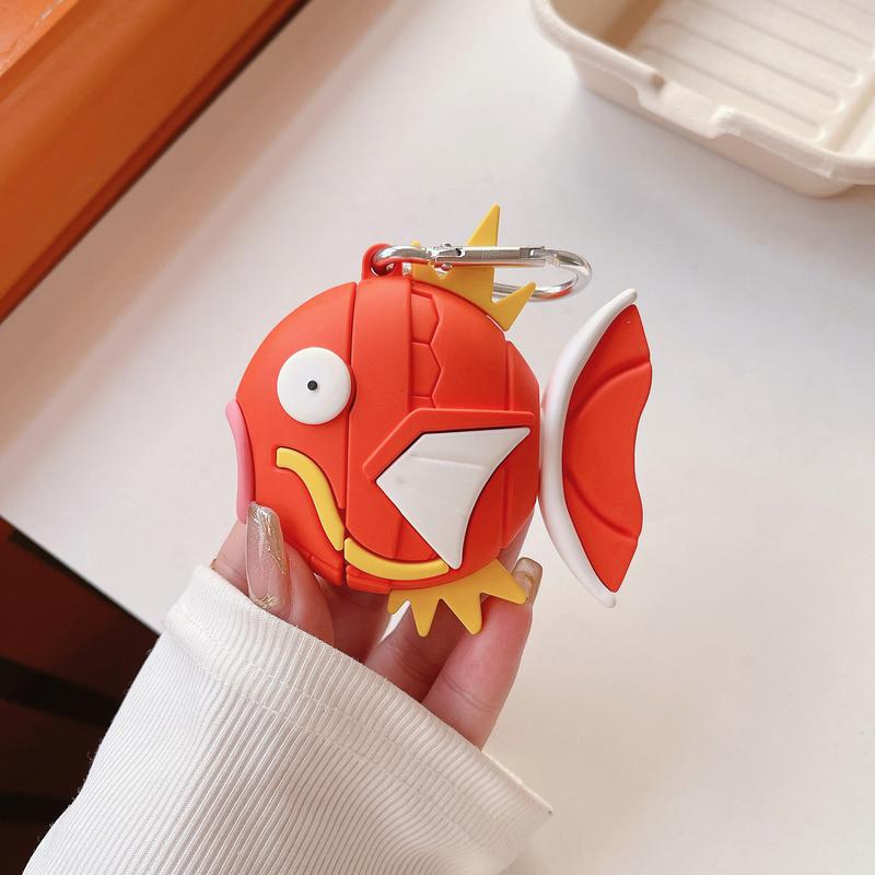Magikarp Headphone Case with Detachable Tail, Cute Wireless Bluetooth Earphone Protective Case, Drop-Resistant, Durable and Stylish, Compatible with AirPods Pro 3/1/2/3/4/Pro/Pro 2